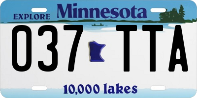 MN license plate 037TTA