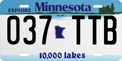 MN license plate 037TTB