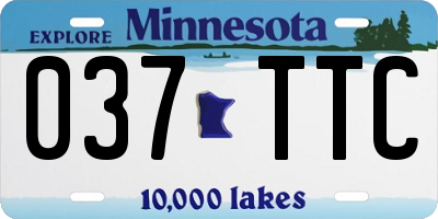 MN license plate 037TTC