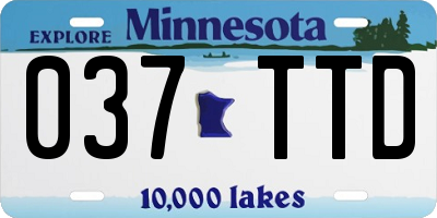 MN license plate 037TTD