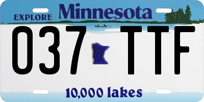 MN license plate 037TTF