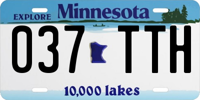 MN license plate 037TTH