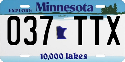 MN license plate 037TTX