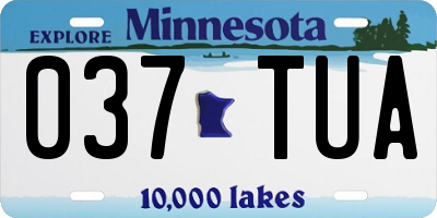 MN license plate 037TUA