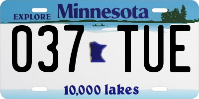 MN license plate 037TUE
