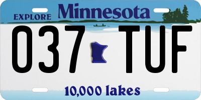 MN license plate 037TUF
