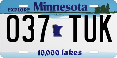 MN license plate 037TUK