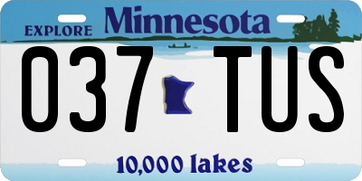 MN license plate 037TUS