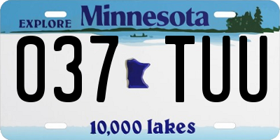 MN license plate 037TUU