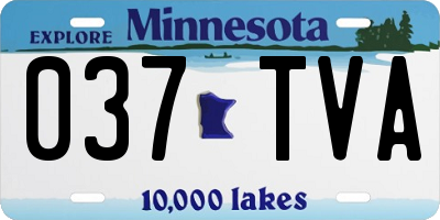 MN license plate 037TVA