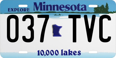 MN license plate 037TVC