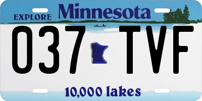 MN license plate 037TVF