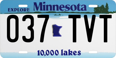 MN license plate 037TVT