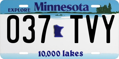 MN license plate 037TVY