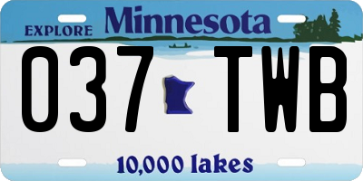MN license plate 037TWB