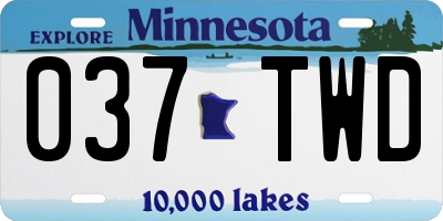 MN license plate 037TWD