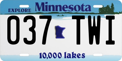 MN license plate 037TWI