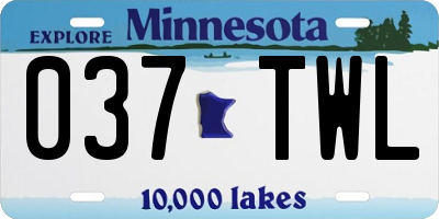 MN license plate 037TWL