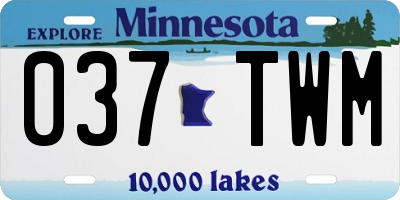 MN license plate 037TWM