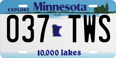 MN license plate 037TWS