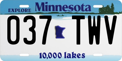 MN license plate 037TWV
