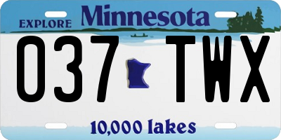 MN license plate 037TWX