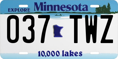 MN license plate 037TWZ