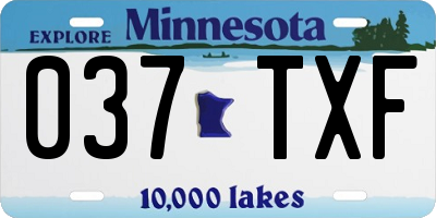 MN license plate 037TXF