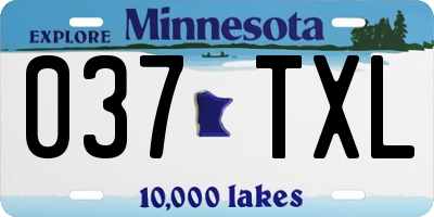 MN license plate 037TXL