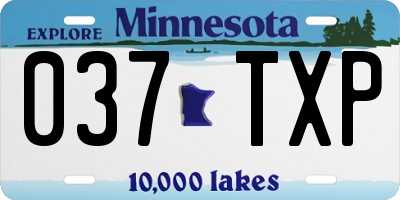 MN license plate 037TXP