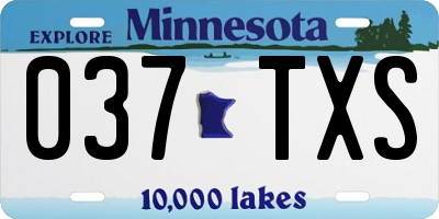 MN license plate 037TXS