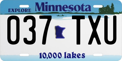 MN license plate 037TXU