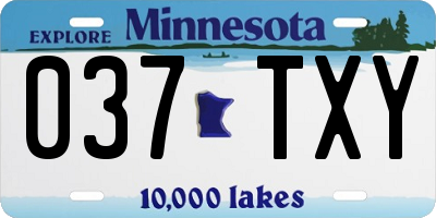 MN license plate 037TXY