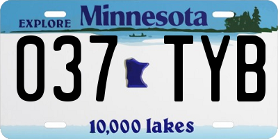 MN license plate 037TYB