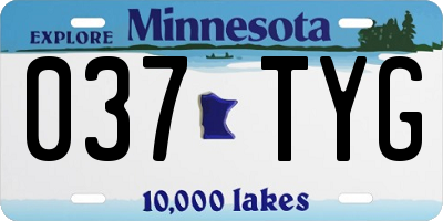 MN license plate 037TYG