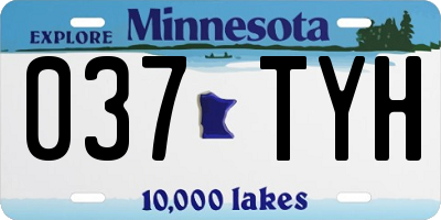 MN license plate 037TYH