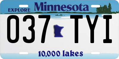 MN license plate 037TYI