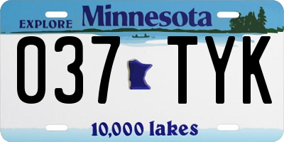 MN license plate 037TYK