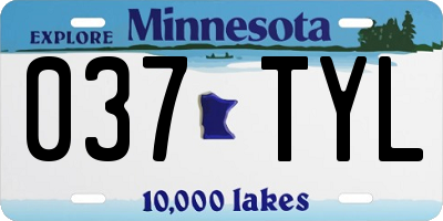 MN license plate 037TYL