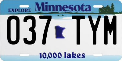 MN license plate 037TYM