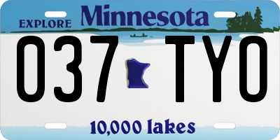 MN license plate 037TYO