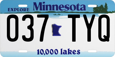 MN license plate 037TYQ