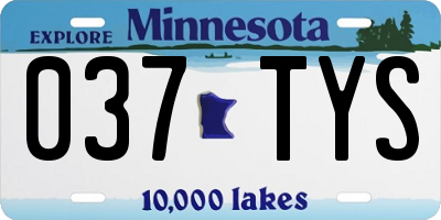 MN license plate 037TYS