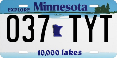 MN license plate 037TYT