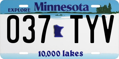 MN license plate 037TYV