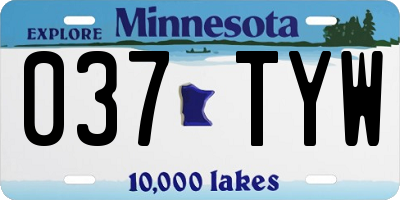 MN license plate 037TYW