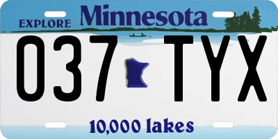 MN license plate 037TYX