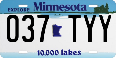 MN license plate 037TYY