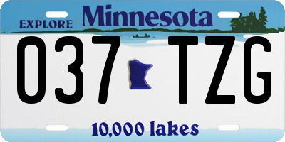 MN license plate 037TZG