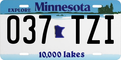 MN license plate 037TZI